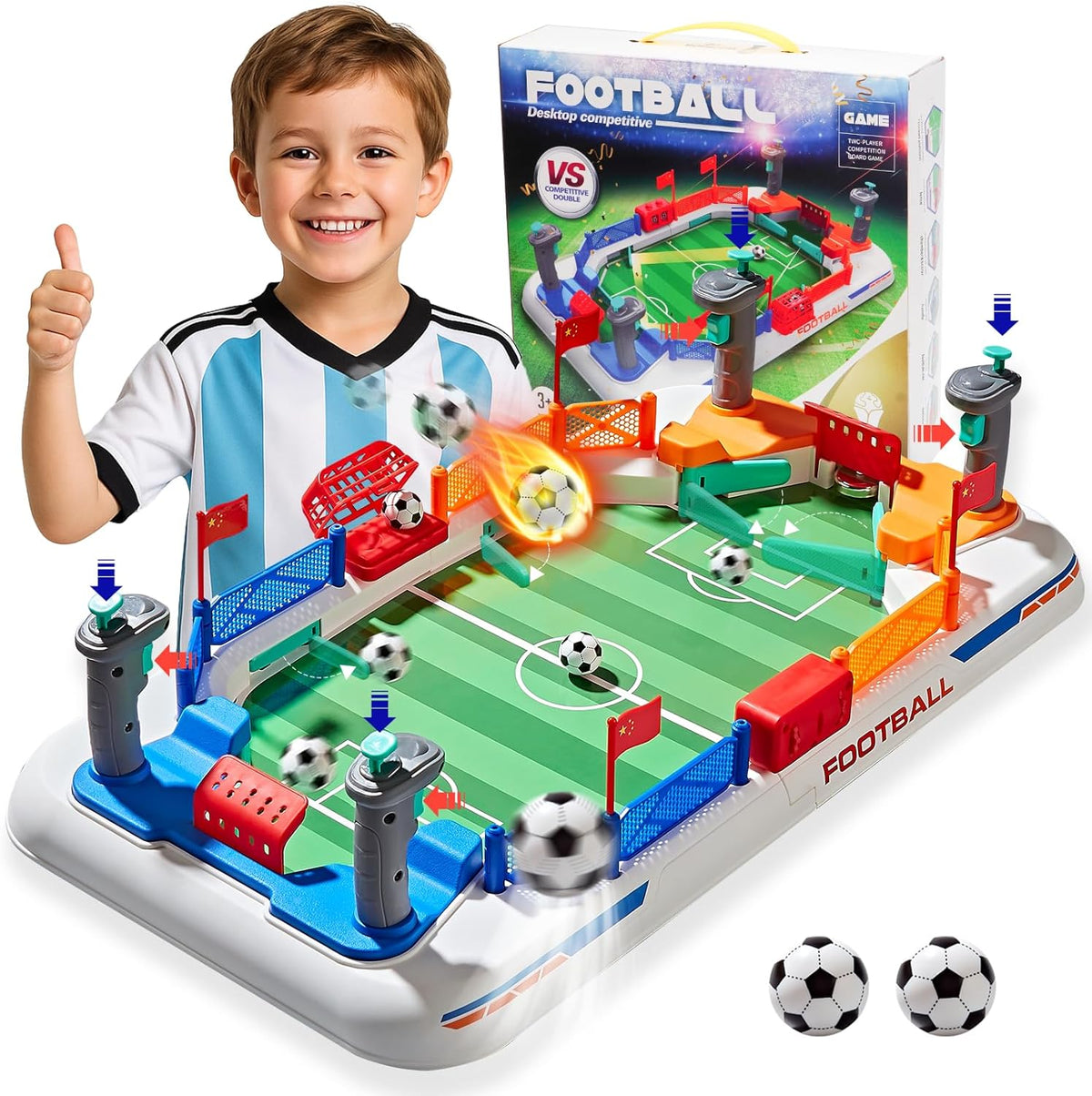 Mini Foosball Table Game for Kids Football Lover Ages 3-12 Board Games – Fun for Kids & Family - Upgraded version