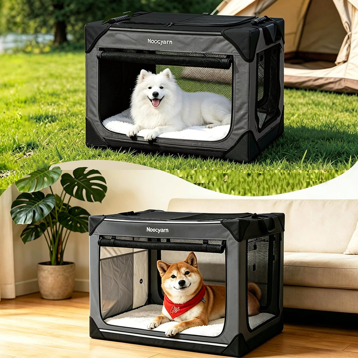 Collapsible Dog Crate for Large Dogs 36 Inch - Dark Grey / 42.0"L x 31.0"W x 31.0"H - image 4