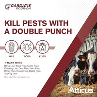 Atticus Gardatis Pour-On Insecticide with IGR (1/2 Gal) - Control Lice, Flies, and Ticks on Cattle and Horses - (Compare to Clean-Up II) - Permethrin 5.0% and Diflubenzuron 3.0%