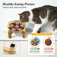 Ceramic Slow Feeder Cat Bowl, 6.3" Whisker Friendly Anti-Vomit - Light Purple - image 3