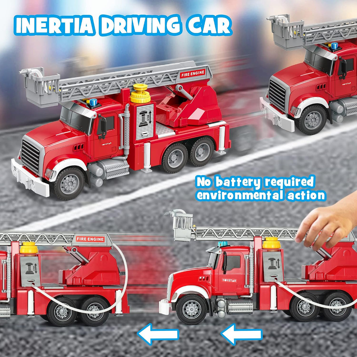 Dwi Dowellin Kid Trucks Toys for Boys Age 3-5 - fire tuck - image 2