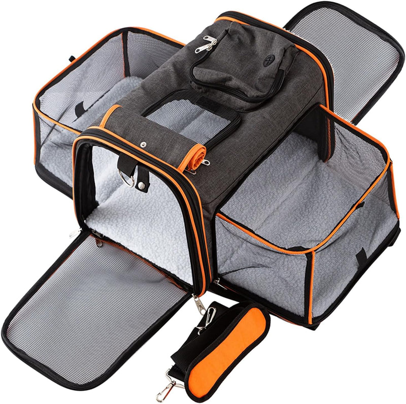 Pet Carrier Airline Approved, 17x11x11 TSA Travel Carrier – Essentials for Cats