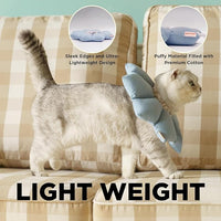 Puffy Crew Soft Cat Cone Collar, Adjustable Waterproof Recovery Collar, Lightweight Elizabethan e Collar for Cats of All Breeds (Blue, Small, Neck Circumference 5.5'' - 8.5'')