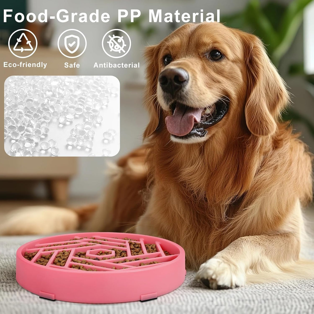 TOBYTO Slow Feeder Dog Bowls Large Medium Breed - Pink - image 2