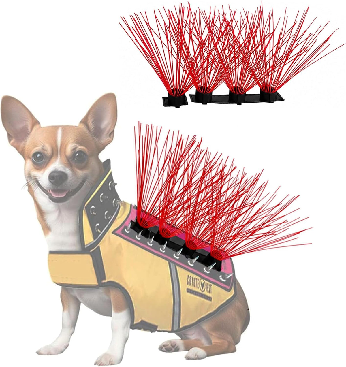 Coyotevest Coyotewhiskers Protective Nylon Dog Harness Bristles - Red