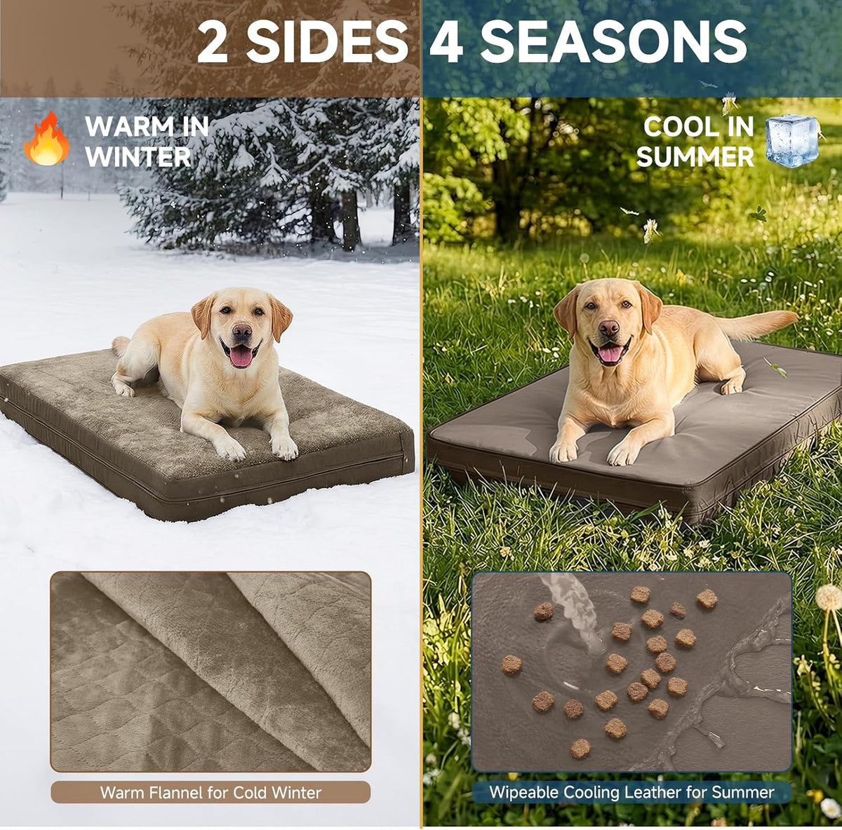 Waterproof Dog Crate Bed Pad - Brown / 35"W x 22"L x 3"H - image 3