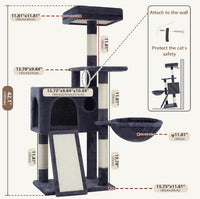 Cat Tree Tower 42'' with Condo, Indoor Scratching Post GCT005SG – Essentials for Cats - Dark gray / 42 inch - image 4