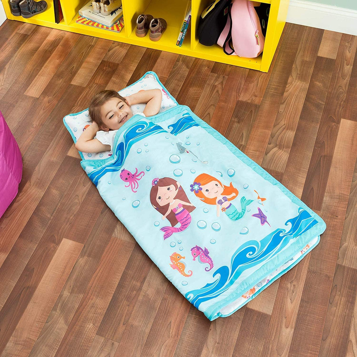 EVERYDAY KIDS Born to Dance Ballerina toddler nap mat with removable pillow and attached blanket - view 35