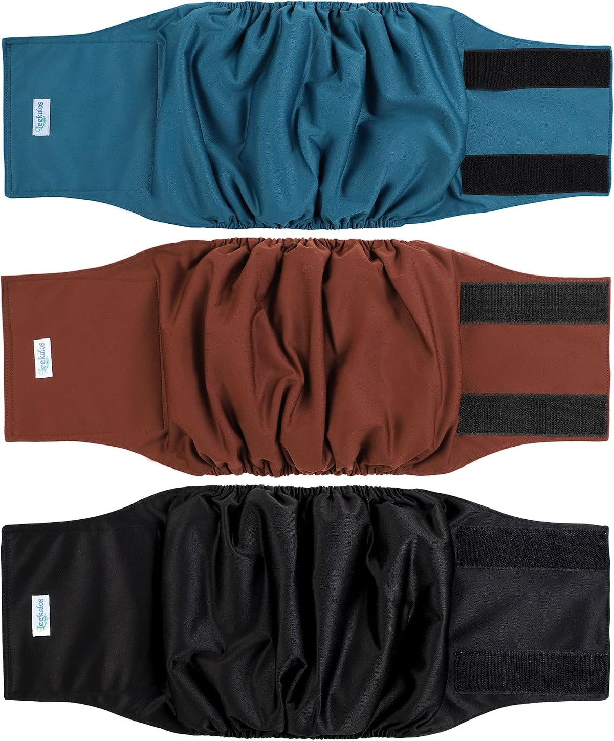 Leekalos Male Dog Diapers - Large / Black, Blue, Coffee(Black Lining)