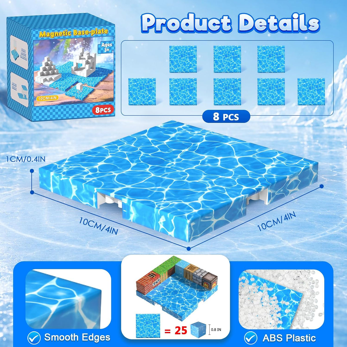 GraceDuck 300 PCS Magnetic Blocks, Magnetic Building Blocks - Blue - 8pcs - image 3