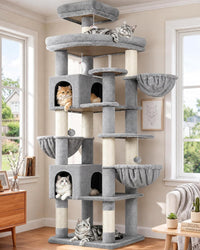 Globlazer 82in Extra Large Cat Tree Tower for Indoor Cats Large Adult - 82inch / Light Grey