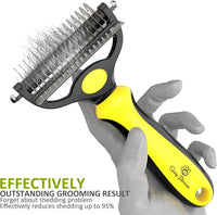 Spring Blossoms-2 in 1 Professional Grooming Rake for Cats - Lemon Yellow - image 2