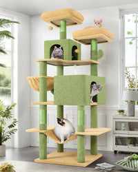 Globlazer Extra Tall Cat Tree Tower for Indoor Cats, F76 - Cactus / 76 inch