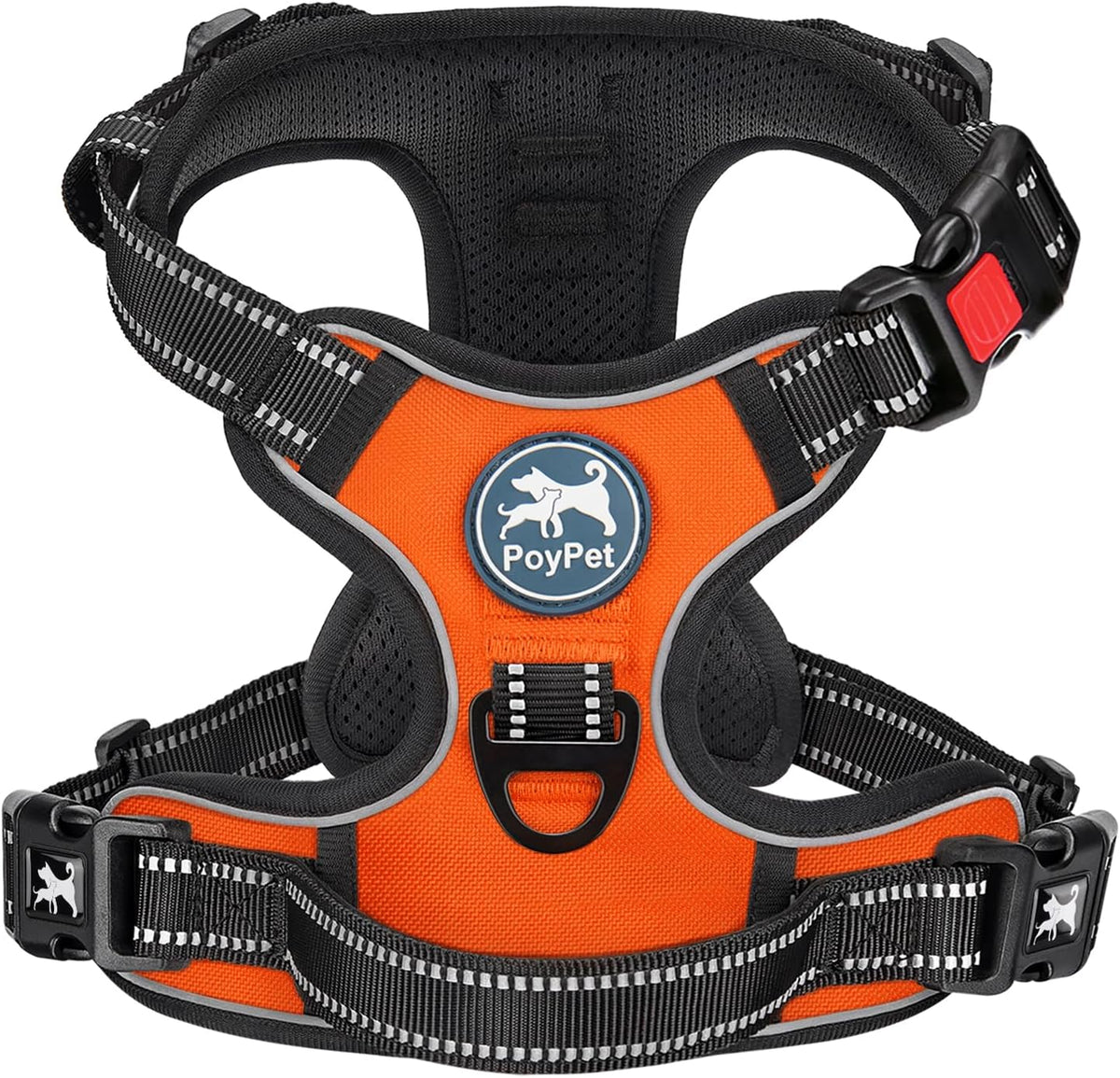 PoyPet No Pull Dog Harness Medium with Front Clip & Neck Release - XS / Orange