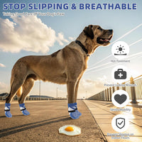 Dog Socks Shoes for Hot Pavement - Blue / Medium(4 Pack) - image 3