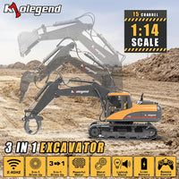 kolegend 3 in 1 Remote Control Excavator Toy 14 Channel RC Excavator - Medium - image 2