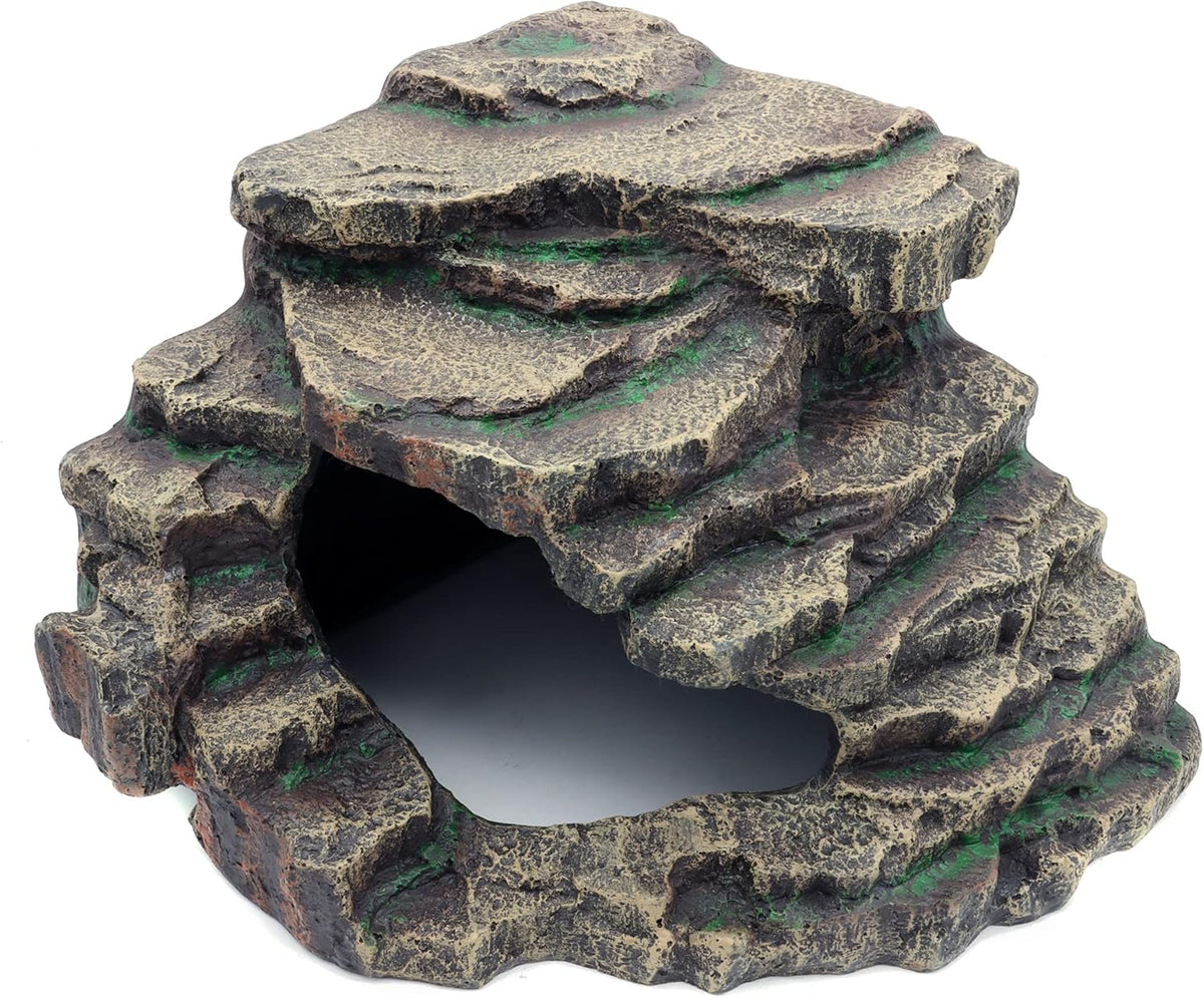 Extra Large Resin Reptile Hideouts Cave Habitat Decor – Essentials for Reptiles And Amphibians - A- Extra Large