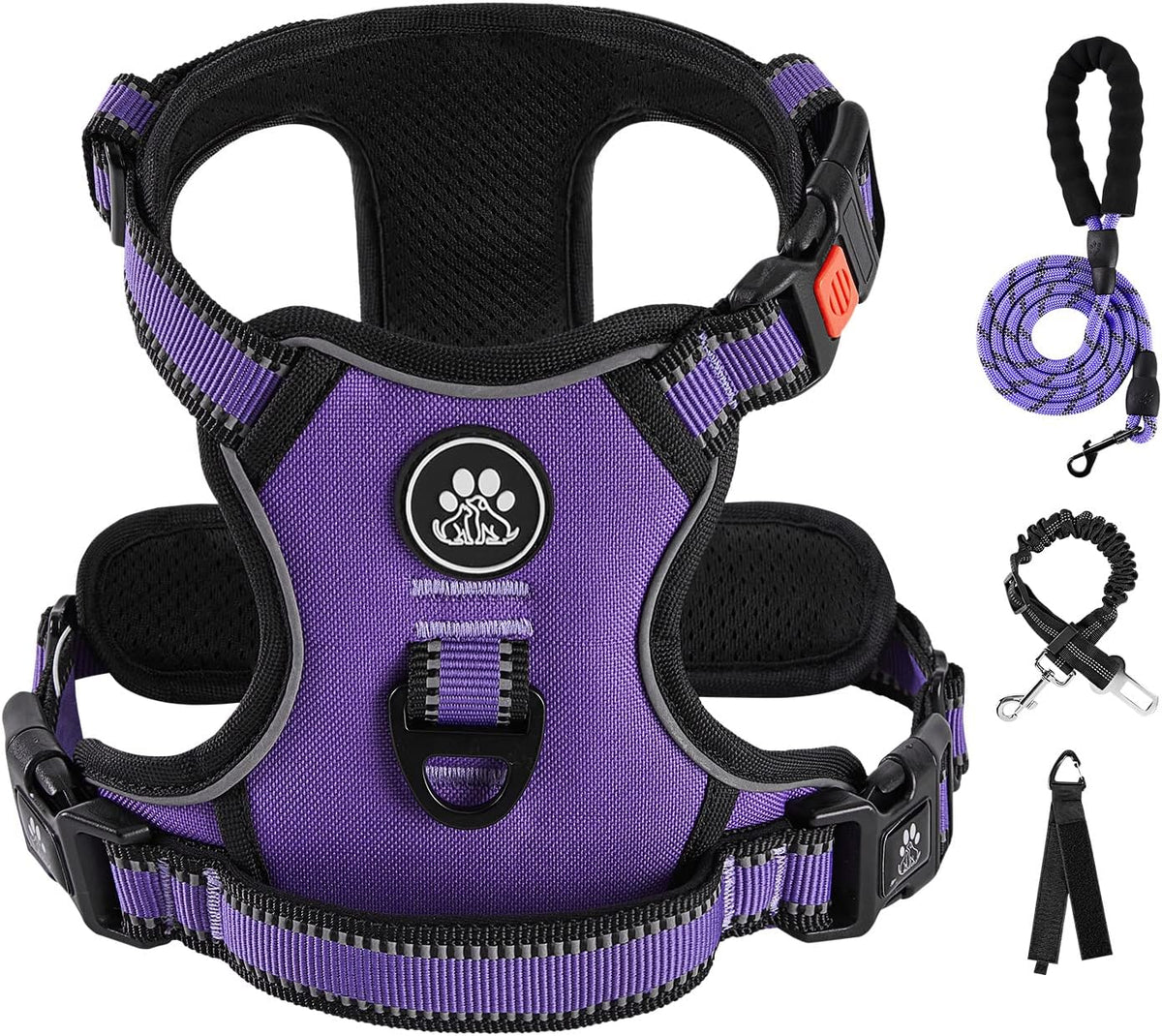 IVY&LANE No Pull Dog Harness for Medium Dogs - Purple / X-Large
