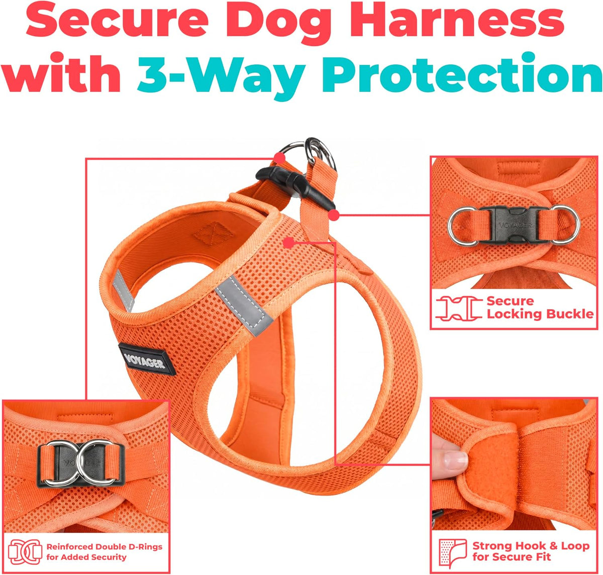 Voyager Step-in Air Dog Vest Harness - Orange / XS (Chest: 13 - 14.5") - image 2