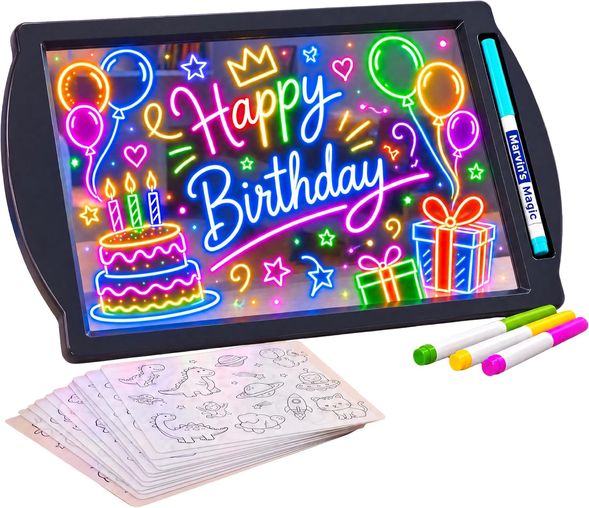 Marvin's Magic Glow Art Pink Drawing Board, 36 Light Effects - Black