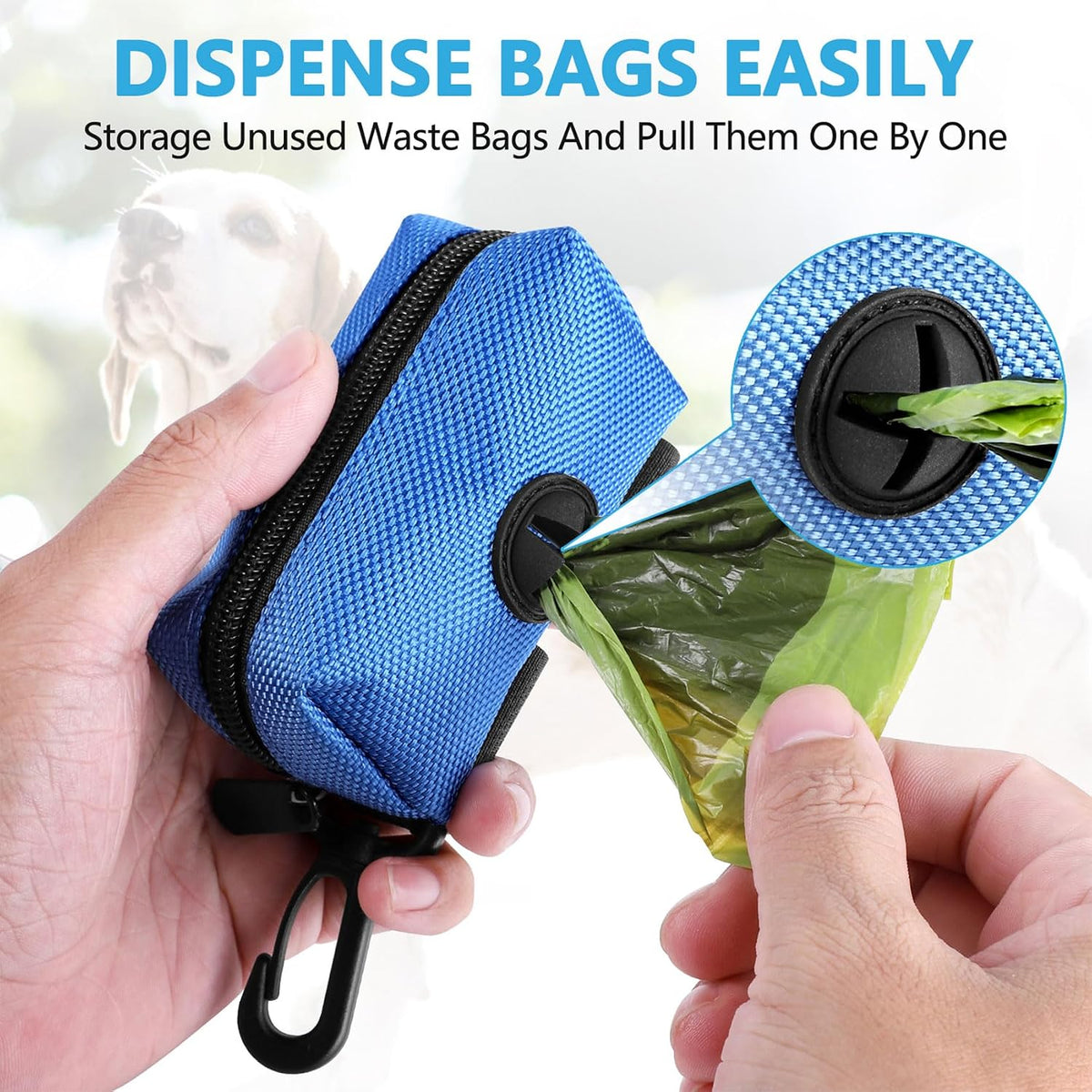Dog Poop Bag Dispenser Holder Soft Waste Bags Roll Holders Leash Clip - 1 Count (Pack of 1) / 1PC Blue - image 2