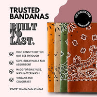 Premium Soft Cotton Bandanas Pack for Men and Women Paisley 22 x 22 - Pack of 4 Earthy Essentials - image 4