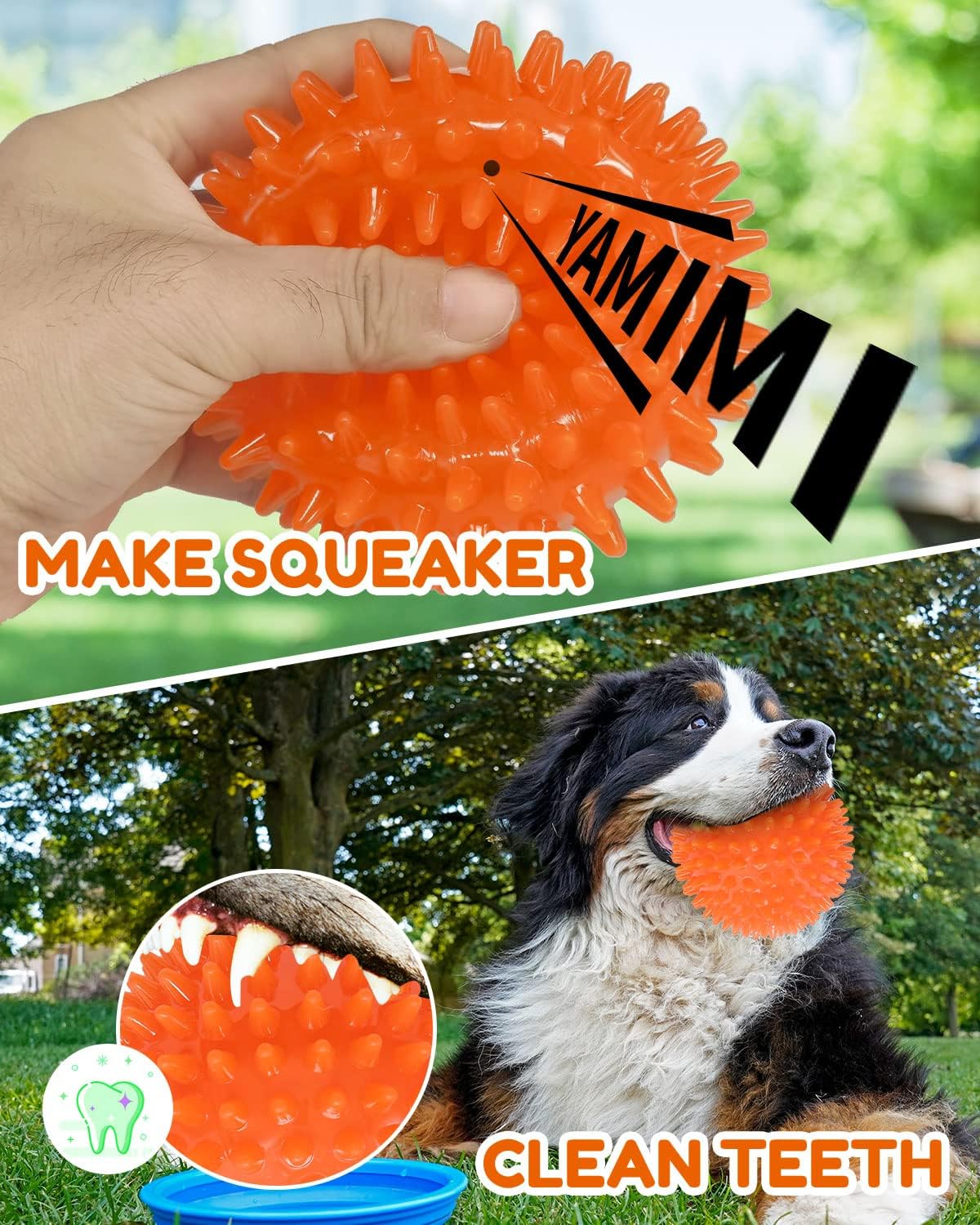 Pweituoet 4.5” Heavy Duty Squeaky Dog Balls for Medium Large Dogs - 4.5" (Pack of 3) - image 3