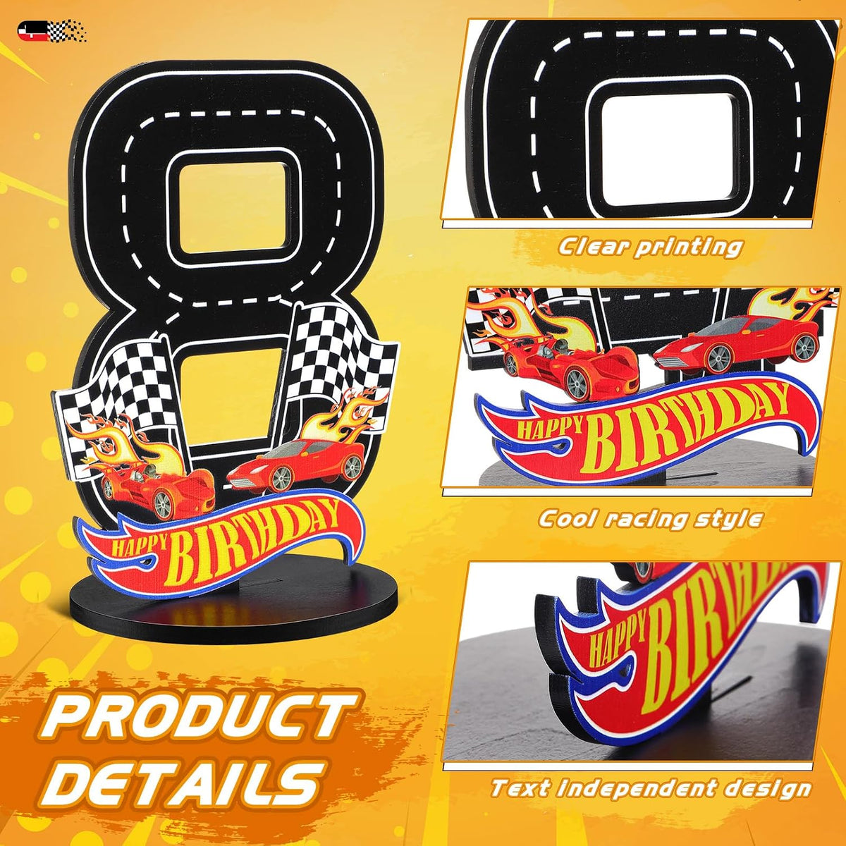 MiniInflat Race Car 5th Birthday Number Sign Centerpiece Race Car - 8th - image 3