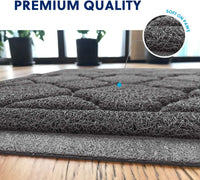 Cat Litter Box Mat, Kitty Premium PVC Pad, Durable Trapping Rug - #04 Black / Medallion/35 x 23 Inch - image 4