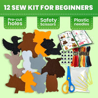 QUOKKA kids sewing kit with 12 felt toy projects and storage box - view 10