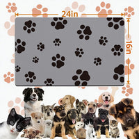 18"×30" Dog Food Mat-Absorbent Dog Mat for Food and Water - Light Gray-JY / 16"L x 24"W - image 4