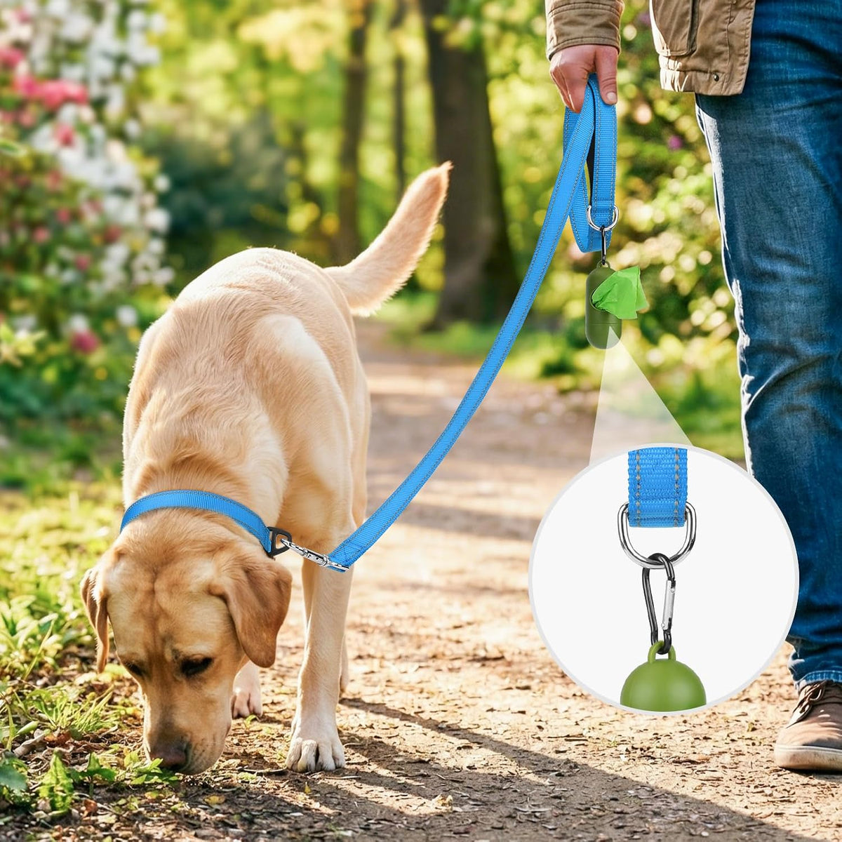 Joytale Reflective Dog Leash for Medium & Large Dogs - 5 ft Standard / SkyBlue - image 2