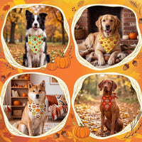 Preboun 100 Pcs Fall Paw Print Dog Bandanas Bulk - Fall Paw Print / 25.6 x 17.7 x 17.7 Inch - image 2