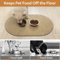 MontVoo Absorbent Dog Food Mat-Dog Mat for Food and Water Bowl - Beige / 14"x22" - image 3