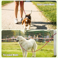 LWBMG Multi Function Leather Dog Leash 8ft Genuine Leather Leash - 8ft x 1/2inch / Red - image 2