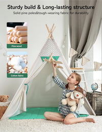 besrey Teepee Tent for Kids - Green / 47.2 inches x 47.2 inches x 61 inches - image 2