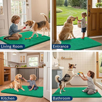 Smiry Dog Door Mat for Muddy Paws 36x24, Absorbs Moisture and Dirt Doormat, Non-Slip Washable Quick Dry Chenille Front Door Mat Indoor Entrance, Entryway Carpet for Inside Floor, Emerald Green