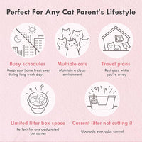 Lady N Cat Litter Deodorizer – Litter Box Odor Eliminator with Enviro-Probiotics,Cation Odor Control,Natural Ingredients Safe for Cats, Extends Litter Lifespan,Refreshing Woody Scent, 10g x 15Packets