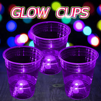 mishunyus 24-pack purple LED glow party cups, 16 oz plastic - view 20