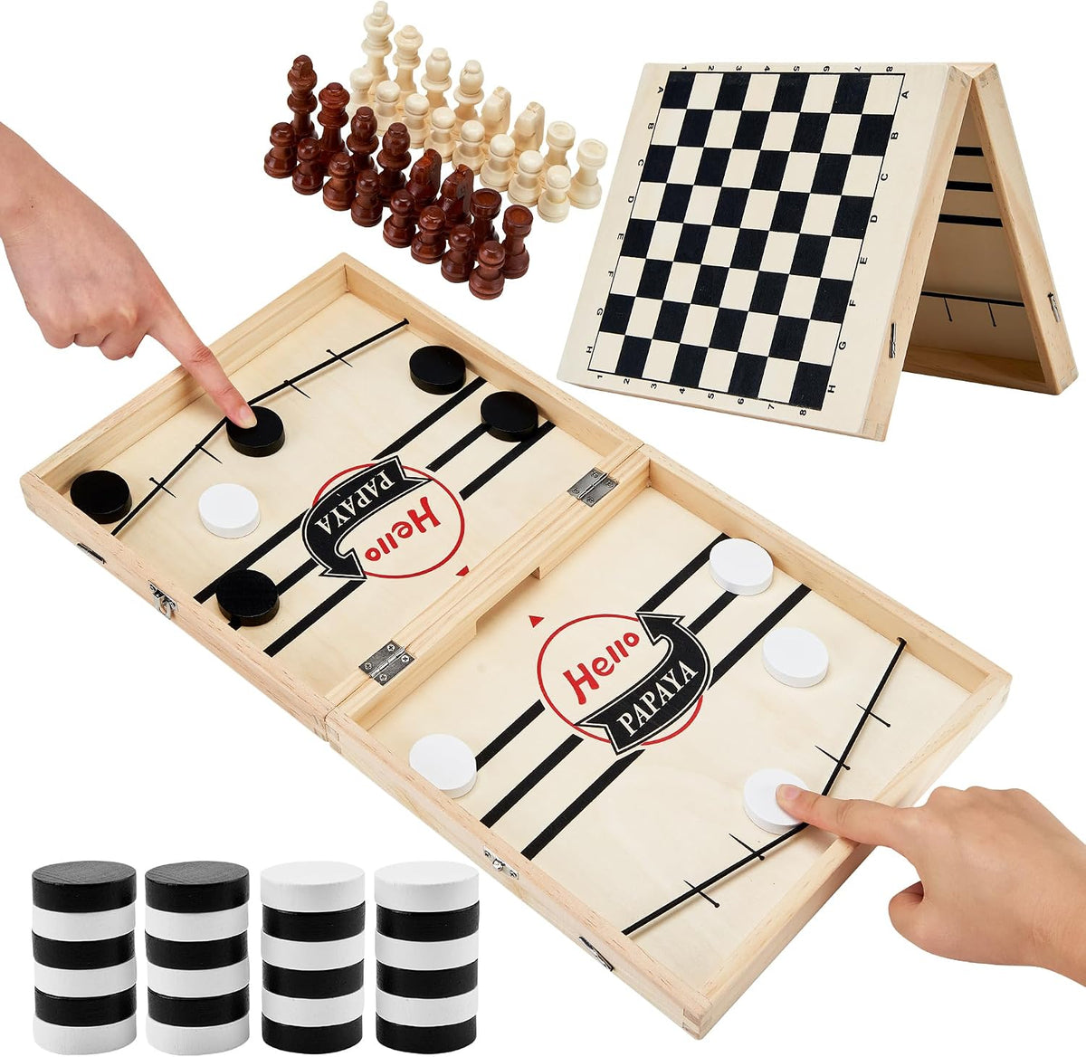 HELLO PAPAYA Fast Sling Puck Game - 4 in 1-Large - image 4