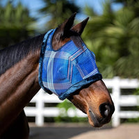 Kensington Fly Mask with Fleece Trim for Horses — Protects Face and Eyes Helps Block Sun Rays While Allowing Full Visibility — Breathable and Non Heat Transferring