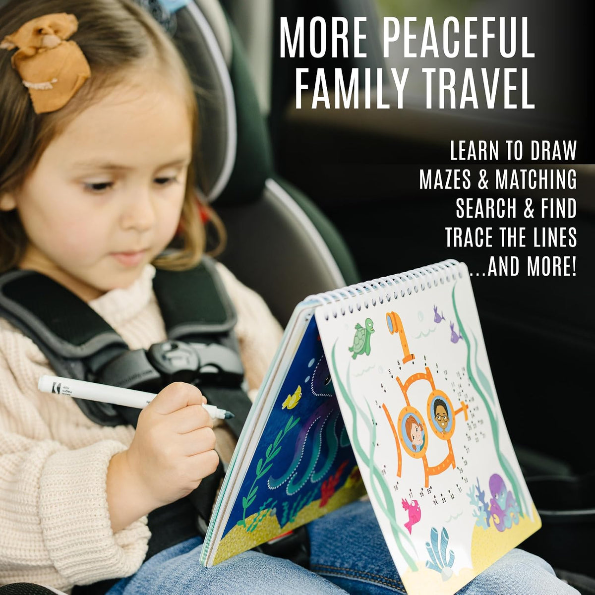 Totebook kids travel activity kit with tethered dry erase markers and ocean theme activity book - view 39