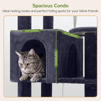 Globlazer 65in Sturdy Cat Tree Tower for Indoor Large Cats, S65 - 65inch / Dark Grey - image 4