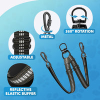 Double Dog Leash, Adjustable Length Long Leash for Dog Training - Black / 2 dog leash - image 3
