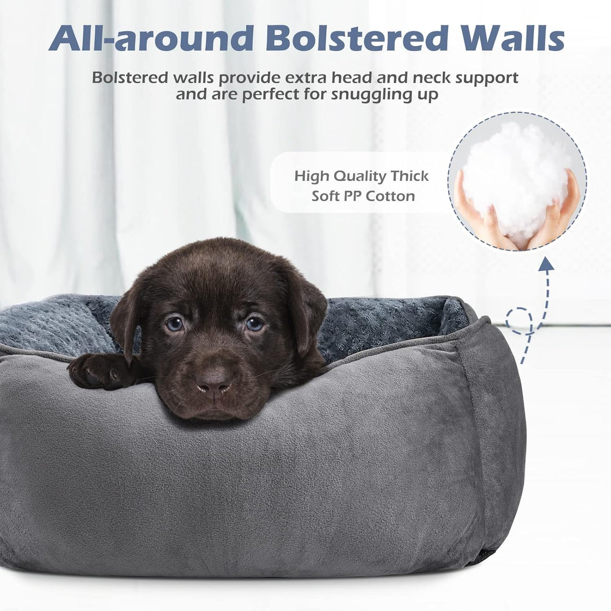 Rectangle Washable Orthopedic Dog Bed for Small - L(30"x 24"x 9") / Grey - image 3