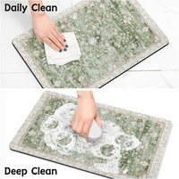 Pet Food Mats for Floor, Absorbent Dog Mat for Food and Water Dispenser Mat, Dog Food Mat Quick Dry - Green / 32"L x 24"W - image 3
