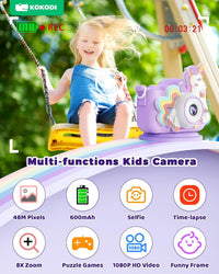 KOKODI Kids Camera Toy Digital Camera for Kids - Unicorn-Purple - image 4