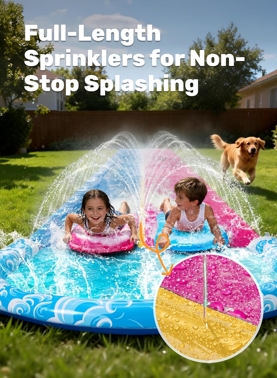 JOYIN 22.5ft Water Slides and 2 Bodyboards - Blue, Pink / 32.5ft - image 3