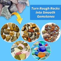KomeStone 6 lb rock tumbler grit and polish refill kit in 4 bottles - view 18