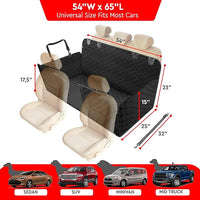 Helteko Back Seat Extender for Dogs - Premium Car Seat Cover with Hard Bottom Holds 400 lbs, Waterproof Hammock for Pet (Black L, for Cars/Mid-Size SUV/Small Truck)